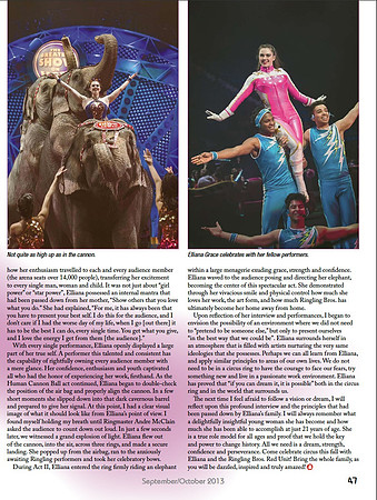 White Tops Sept/Oct 2013 (Story & Photos): Ringling Bros. and Barnum & Bailey Circus - Elliana Grace